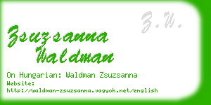 zsuzsanna waldman business card